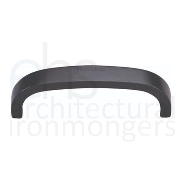 C1800 89-BKMT • 097 x 089 x 32mm • Matt Black • Heritage Brass Flat D Pattern Cabinet Pull Handle